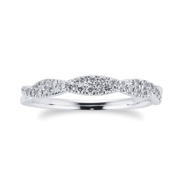 18ct White Gold 0.20ct Diamond Twist Eternity Ring