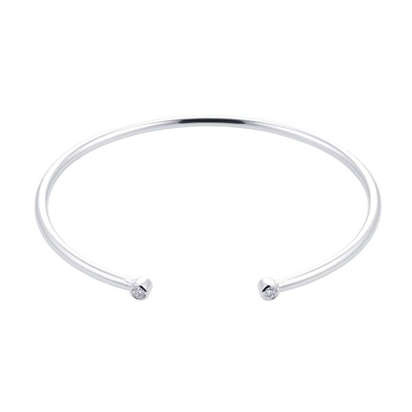 Gossamer Silver 0.15cttw Diamond Bangle