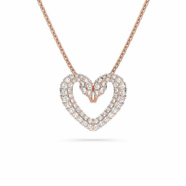 Rose Gold Coloured Una Pave Heart Crystal Pendant