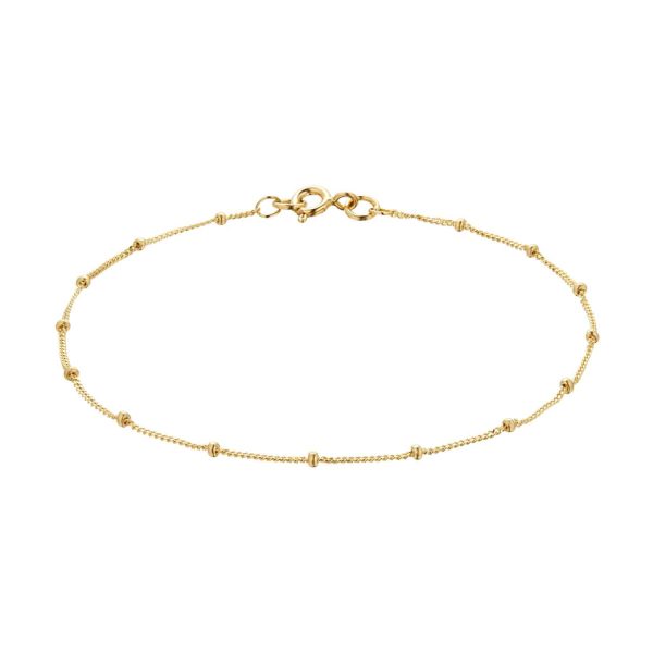 9ct Yellow Gold Beaded Chain Bracelet