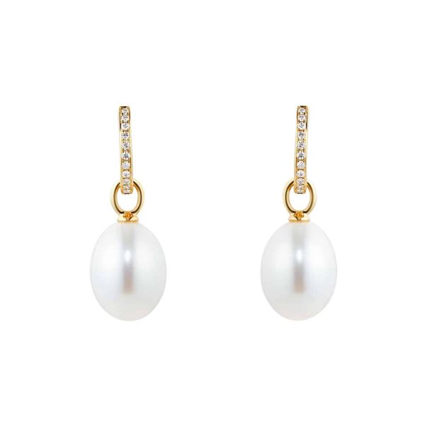 Kiki Classics 18ct Yellow Gold, Pearl Drops With 0.13cttw Diamond Hoop - Image 3