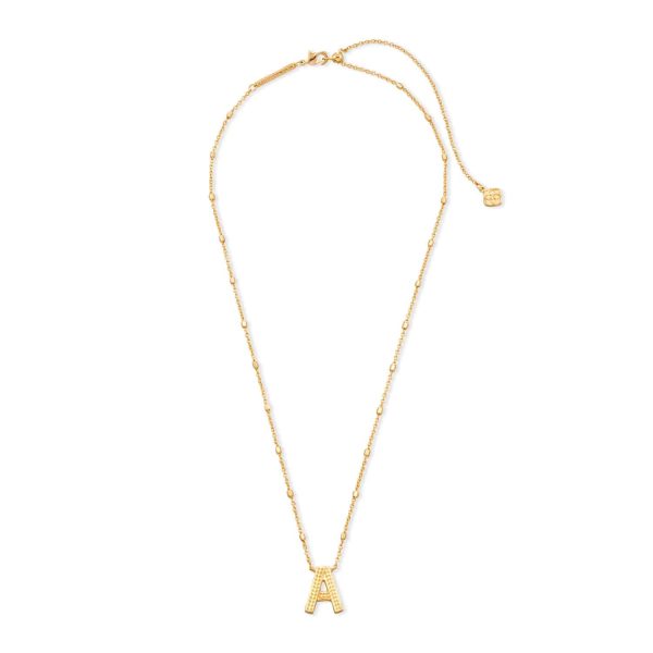 Letter A Pendant Necklace in Gold - Image 3