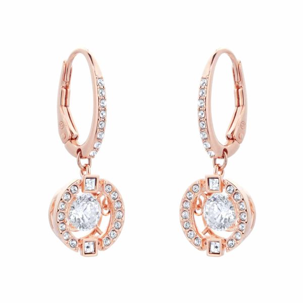 Sparkling Dance Rose Gold Plated Drop Earrings - Image 3