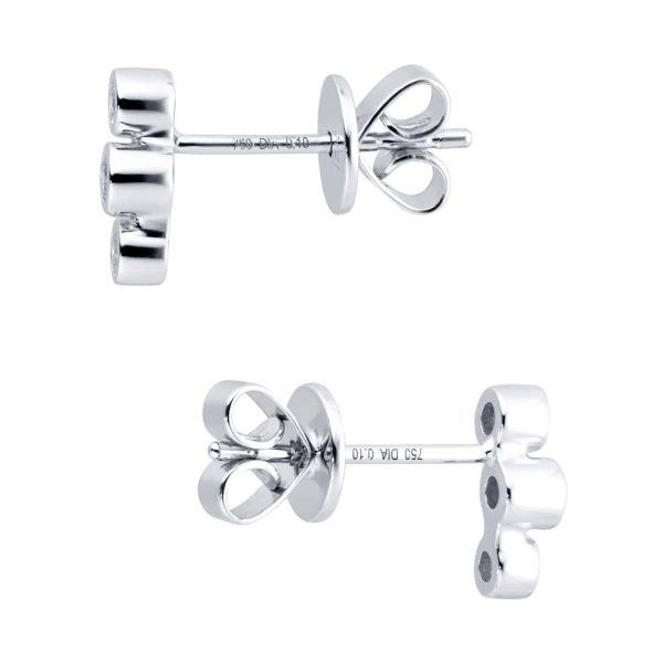 18ct White Gold 0.20ct Diamond Design Climber Earrings - Image 3