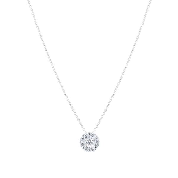 Snowflake Round 0.76cttw Diamond Cluster Necklace - Image 3