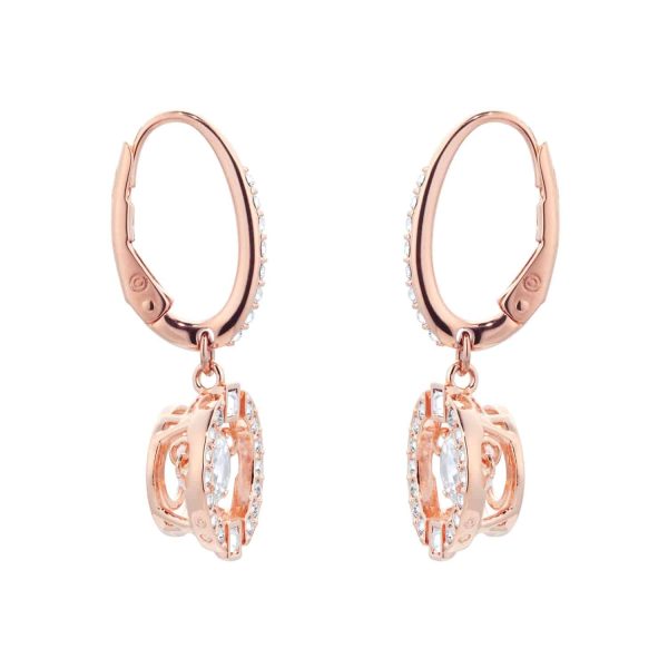 Sparkling Dance Rose Gold Plated Drop Earrings - Image 4